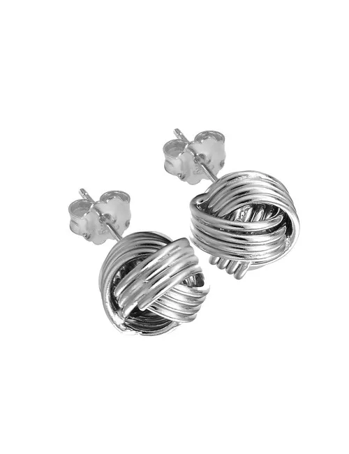 Heilsteine & Edelsteine - Ohrstecker - Knoten , 7mm, rhodiniert