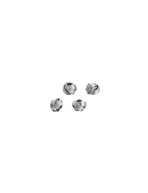 Heilsteine & Edelsteine - Ohrstecker - Knoten , 7mm, rhodiniert