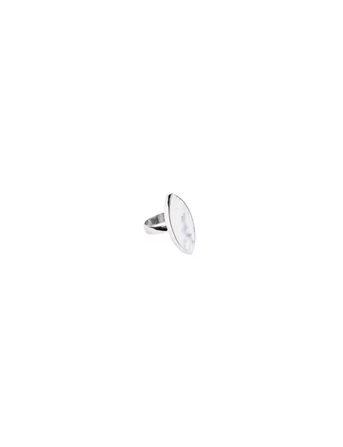Heilsteine & Edelsteine - Ohrstecker - Druzy-Achat (weiß) Marquise, platiniert