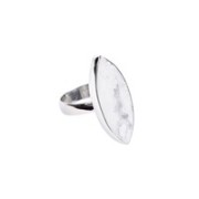 Heilsteine & Edelsteine - Ohrstecker - Druzy-Achat (weiß) Marquise, platiniert