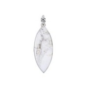 Heilsteine & Edelsteine - Ohrstecker - Druzy-Achat (weiß) Marquise, platiniert