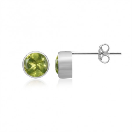 Heilsteine & Edelsteine - Ohrstecker - Peridot rund (6mm)