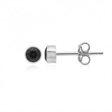 Heilsteine & Edelsteine - Ohrstecker - Spinell schwarz rund (4mm)