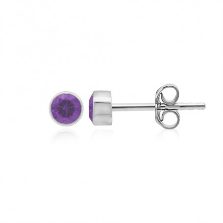 Heilsteine & Edelsteine - Ohrstecker - Amethyst rund (3mm)