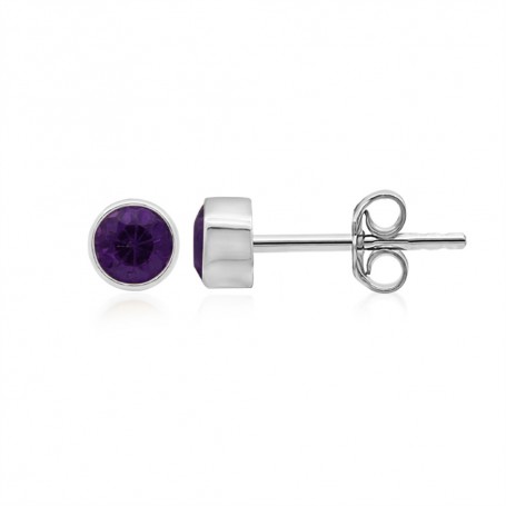 Heilsteine & Edelsteine - Ohrstecker - Amethyst rund (4mm)