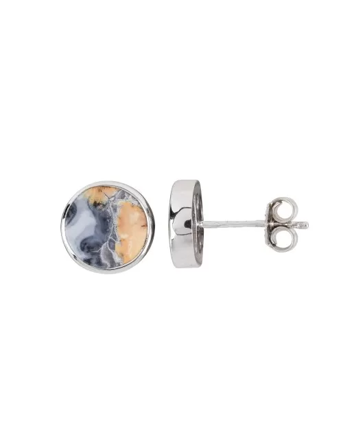 Heilsteine & Edelsteine - Ohrstecker - Maligano-Jaspis Marquise (10mm), 1,2cm, rhodiniert