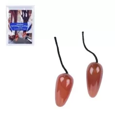 Heilsteine & Edelsteine - Ohr-Oliven - Carneol (gebr.), mit Infoblatt