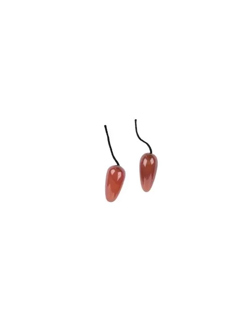 Heilsteine & Edelsteine - Ohr-Oliven - Carneol (gebr.), mit Infoblatt