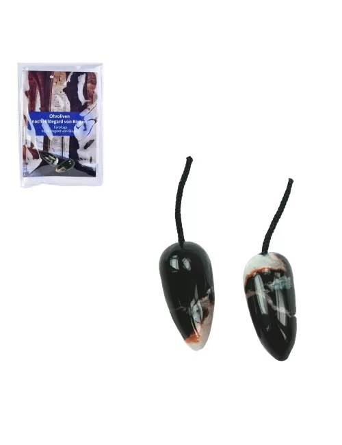 Heilsteine & Edelsteine - Ohr-Oliven - Sardonyx, mit Infoblatt