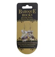 Ohrringe - Barock Kombi - Chalcedon, Amethyst, Bergkristall - Innerer Friede & Verständigung