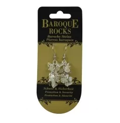 Ohrringe - Barock Kombi - Achat, Serpentin, Bergkristall - Schutz & Sicherheit