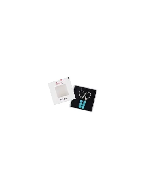 Ohrringe - Amazonit, Kugeln 6mm, rhodiniert