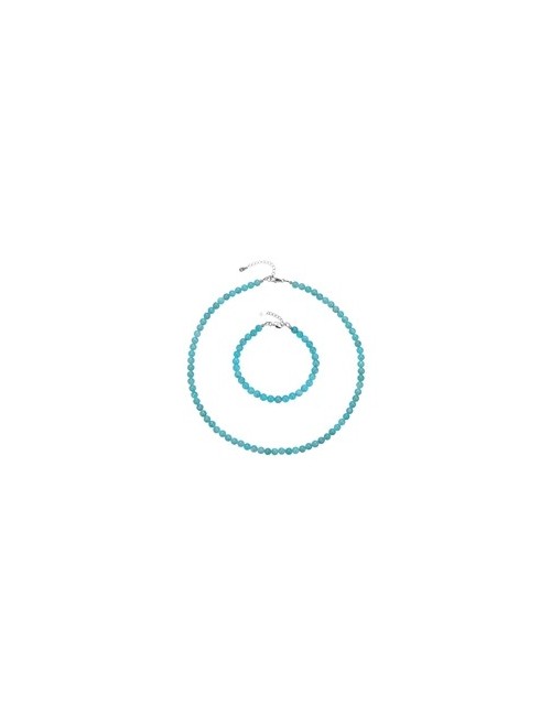 Ohrringe - Amazonit, Kugeln 6mm, rhodiniert