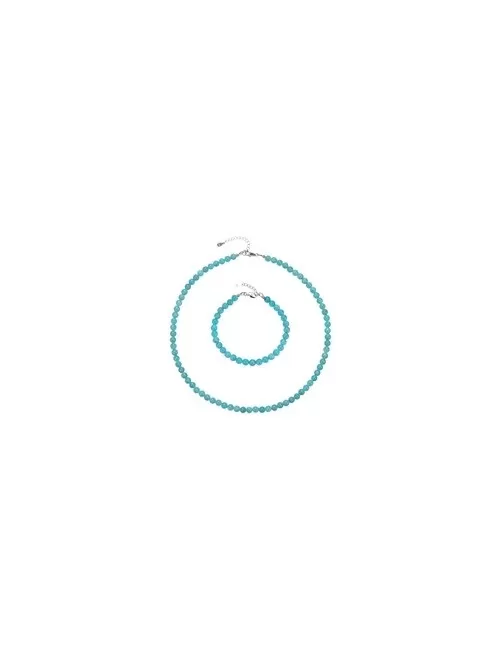 Ohrringe - Amazonit, Kugeln 6mm, rhodiniert