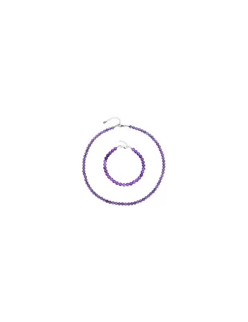 Ohrringe - Amethyst Kugeln 6mm, rhodiniert