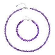 Ohrringe - Amethyst Kugeln 6mm, rhodiniert