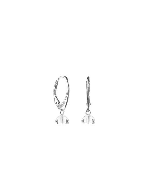 Ohrringe - Bergkristall 6mm-Kugeln - 925 Silber