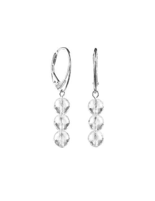 Ohrringe - Bergkristall 6mm-Kugeln facettiert - 925 Silber