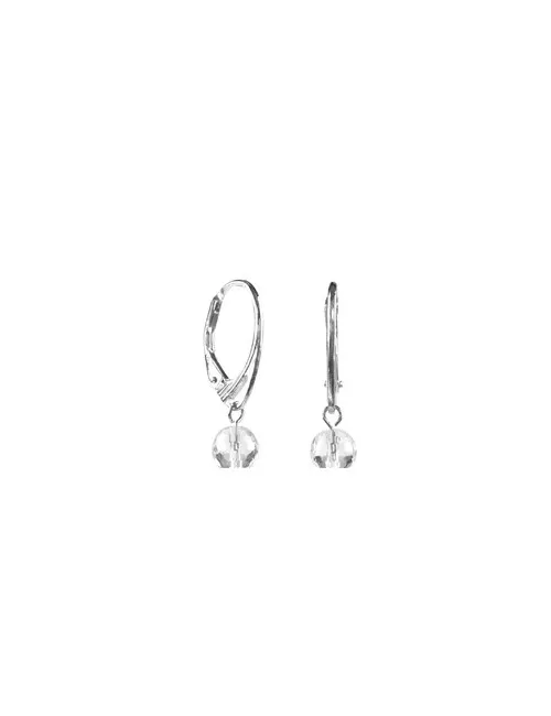 Ohrringe - Bergkristall 6mm-Kugeln facettiert - 925 Silber