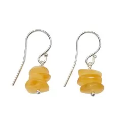 Ohrringe - Bernstein Splitter milchig - 925 Silber