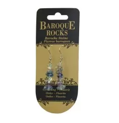 Ohrringe - Barock Classic - Fluorit Ordnung , 1-reihig