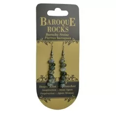 Ohrringe - Barock Classic - Moosachat Inspiration , 1-reihig