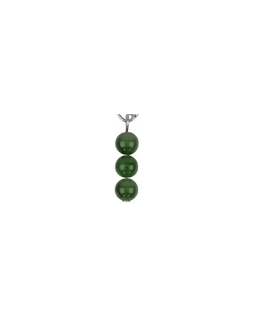Ohrringe - Nephrit, 6mm-Kugeln - 925 Silber