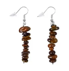 Ohrringe - Barock Classic - Tigerauge Durchblick , 1-reihig