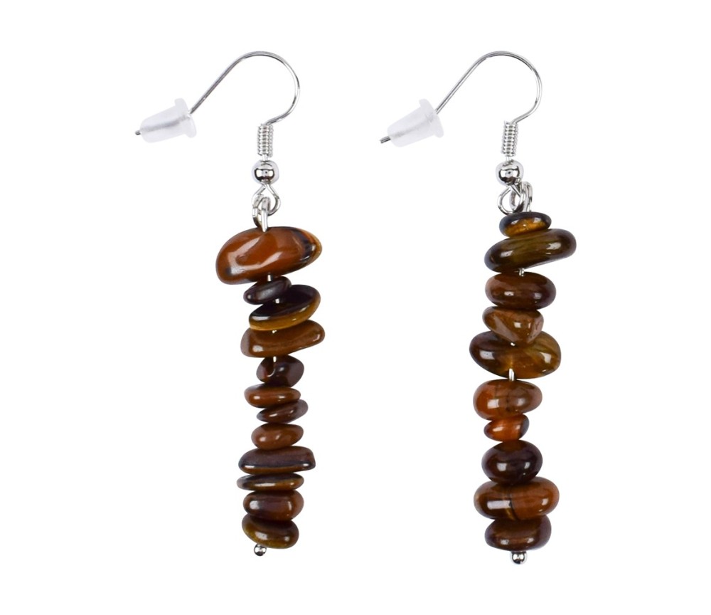 Ohrringe - Barock Classic - Tigerauge  Durchblick , 1-reihig