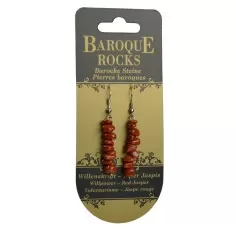 Ohrringe - Barock Classic - Jaspis rot Willenskraft , 1-reihig