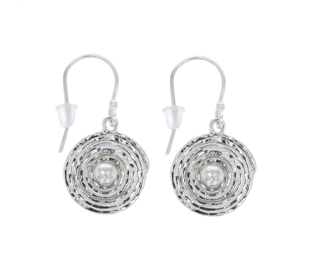 Ohrringe - Kreise mit Spriale, 2,8cm - 925 Silber