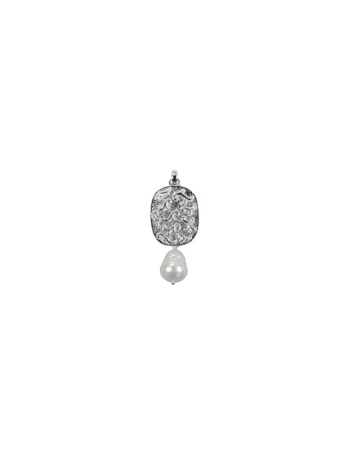 Ohrringe - Rankenzierde Perle weiß, 5,6cm - 925 Silber
