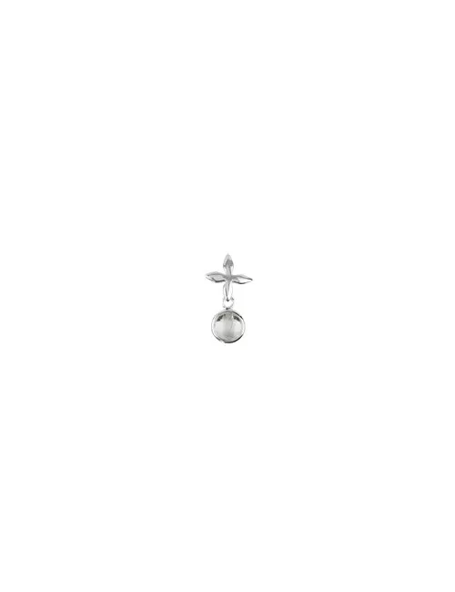 Ohrringe - Bergkristall (8mm) mit Kreuz, 925 Silber