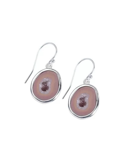 Ohrringe - Achatgeode, 3,5cm (mittel) - 925 Silber