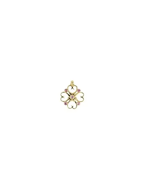 Ohrringe - Herzglück Turmalin (rosa), 3,5cm, vergoldet