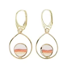 Ohrringe - Java Sunset Jaspis Tropfen, 3,8cm, vergoldet