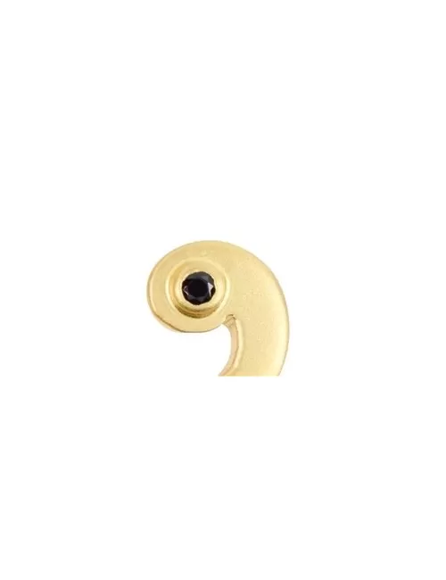 Ohrringe - Ranke, Spinell schwarz, 5,3cm, vergoldet