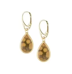 Ohrringe - Ozeanjaspis, Tropfen (18 x 10mm), 4,1cm, vergoldet