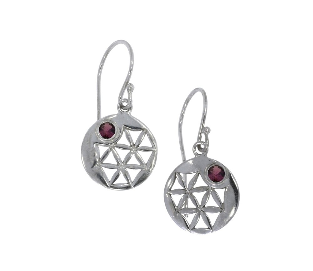 Ohrringe - Aufbruch und Neubeginn  Granat, 3,0cm, rhodiniert