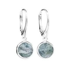 Ohrringe - Ozelot-Jaspis rund, 3,1cm, rhodiniert