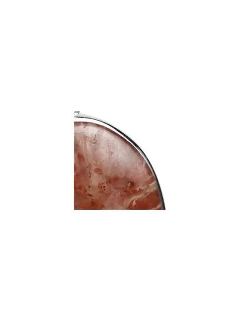 Ohrringe - Hornkoralle oval (15 x 12mm), 2,8cm, rhodiniert