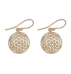 Ohrringe - Blume des Lebens, Silber rosevergoldet