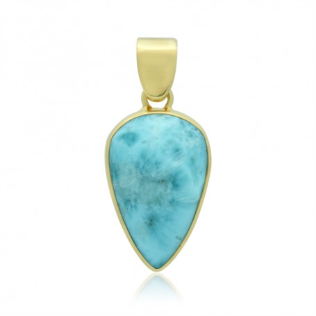 Anhänger - Larimar Tropfen (26 x 15mm)