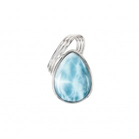 Anhänger - Larimar Tropfen mit Bogen (20 x 15mm)