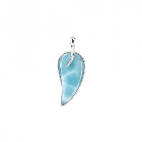 Anhänger - Larimar Tropfen gebogen (27 x 13mm)