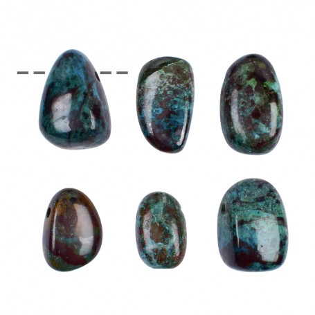 Heilsteine & Edelsteine - Trommelstein - Chrysocoll B (stab.) gebohrt