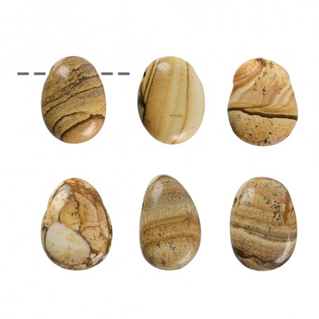 Heilsteine & Edelsteine - Trommelstein - Jaspis (Landschaftsjaspis) gebohrt