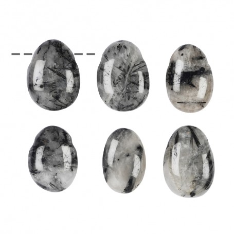 Heilsteine & Edelsteine - Trommelstein - Turmalinquarz gebohrt