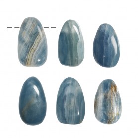 Heilsteine & Edelsteine - Trommelstein - Aragonit (blau) gebohrt