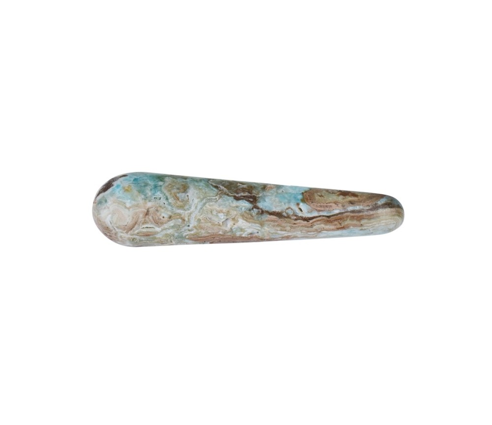 Heilsteine & Edelsteine - Massagegriffel Calcit (Karibikcalcit), 11-13 x 2-3cm